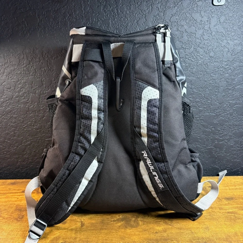 Rawlings R500 Black Grey Ripstop Polyester Baseball Softball Backpack OS